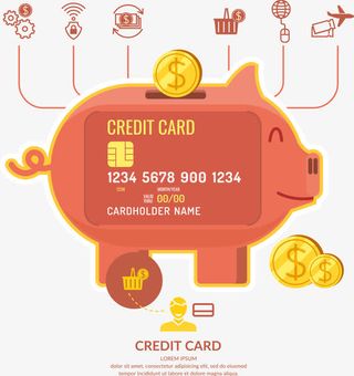 矢量金币储钱猪免抠