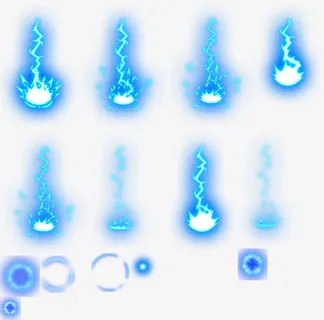 闪电攻击合成素材免抠