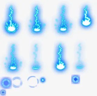 闪电攻击合成素材免抠