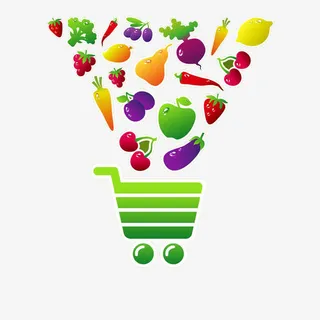 购物车里的蔬菜免抠