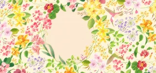 彩铅花鸟边框高清