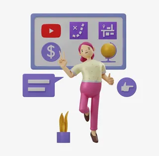 C4D女孩报表演示免抠