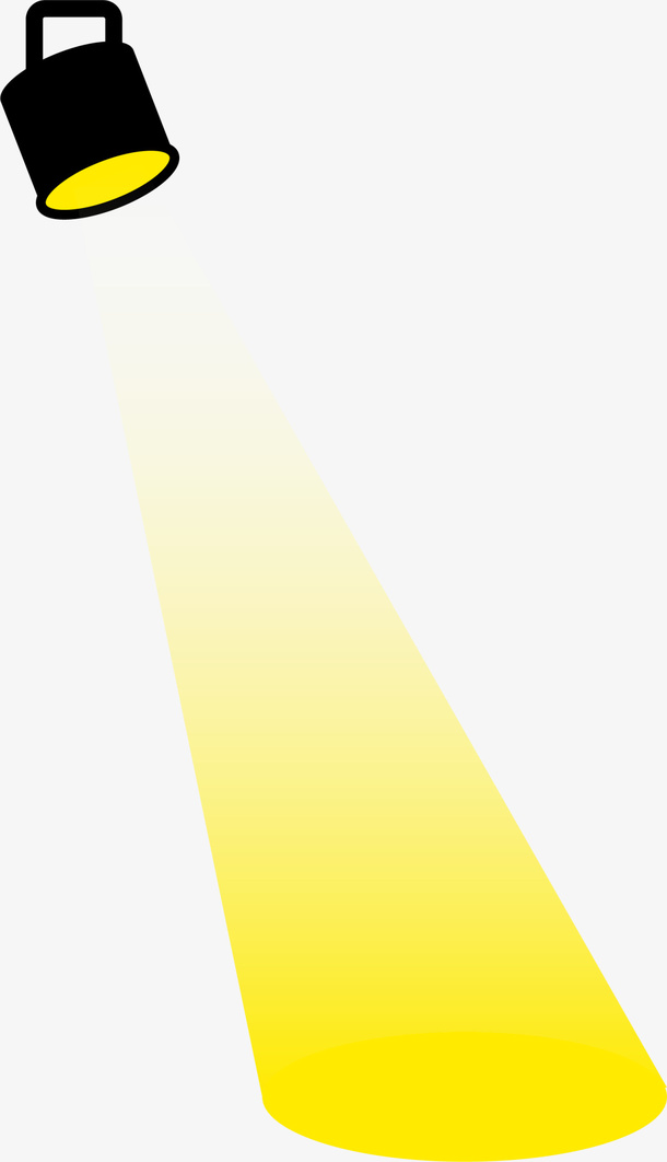 舞台黄色立体聚光灯免抠