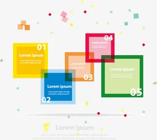 矢量方块分类标签免抠