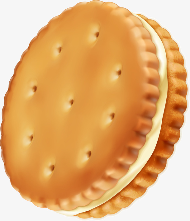 小清新黄色饼干免抠