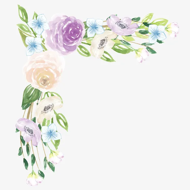 手绘水彩花卉免抠图免抠