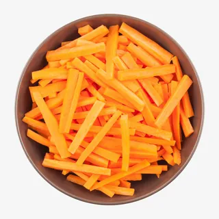 碗里装满胡萝卜条实物俯视图免抠