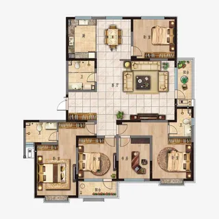 模型五居室以上住宅矢量免抠