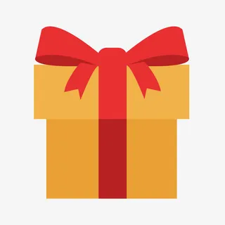 黄色方形礼盒圣诞元素免抠