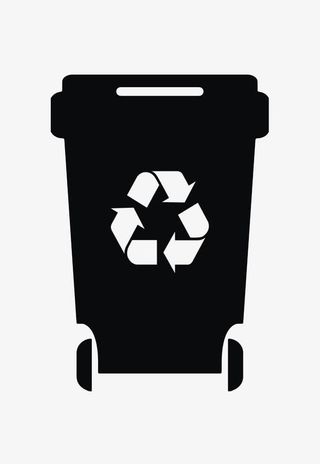 黑色简约保护环境可回收标志的垃免抠