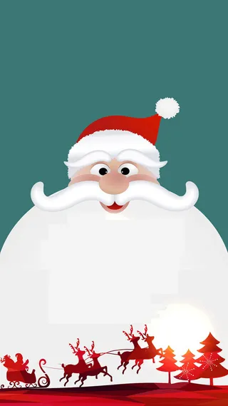 清新文艺简约圣诞老人H5背景高清