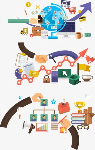 矢量交流办公扁平化免抠