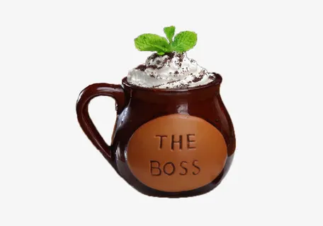 奶油咖啡杯盆栽奶茶免抠