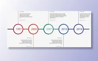 彩色线条圆圈时间轴免抠手绘/卡通卡通元素