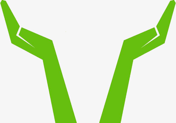 绿色双手免抠