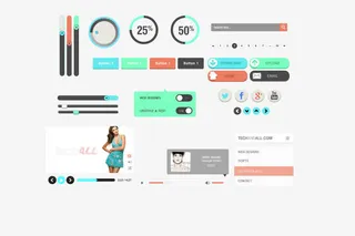 淡雅彩色UI工具包免抠