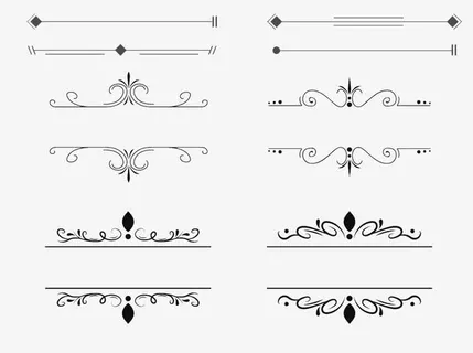 黑色花纹线免抠