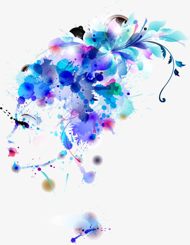 手绘水彩图案免抠