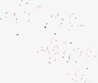 唯美飘散花瓣七夕免抠