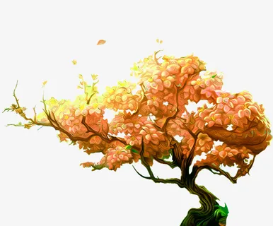 一颗风吹的大树免抠