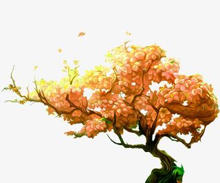 一颗风吹的大树免抠