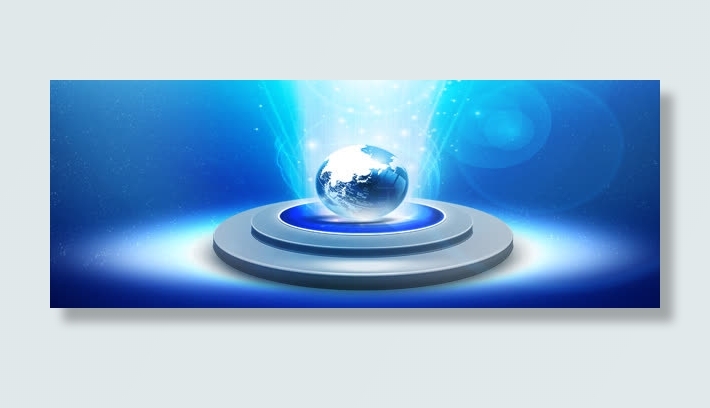 蓝色科技地球发展背景免抠