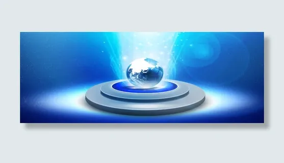 蓝色科技地球发展背景免抠