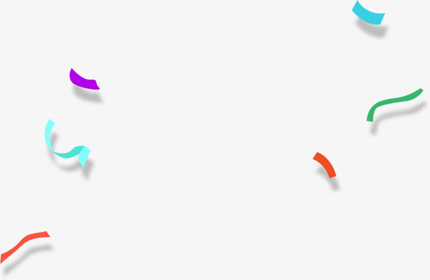 卡通飘落彩带元素免抠
