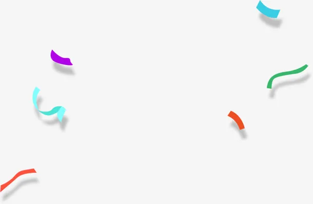 卡通飘落彩带元素免抠