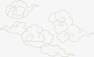 绿色清新白云设计免抠