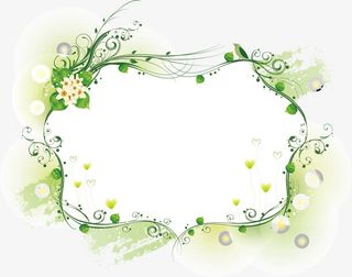 文案背景图案 绿色花纹边框 花
