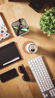 办公桌面顶视图H5背景素材高清