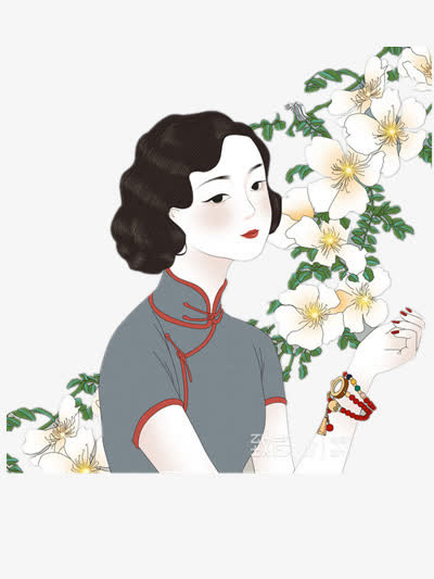 民国风美女免抠