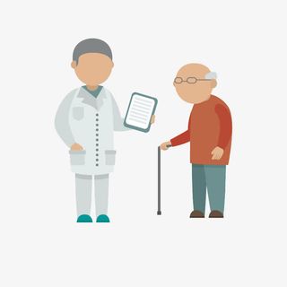 老大爷看病免抠素材免抠