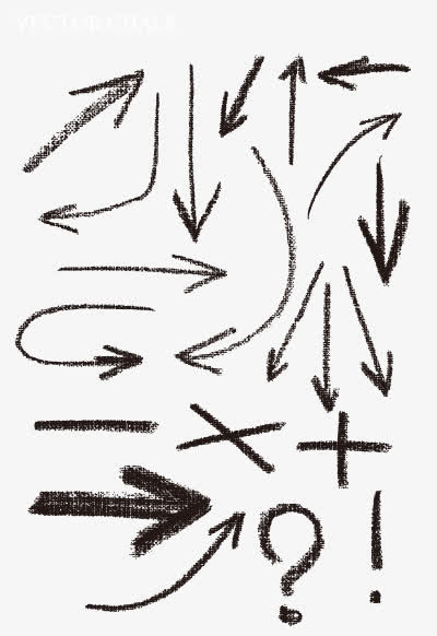 蜡笔箭头符号图片免抠