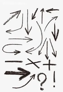 蜡笔箭头符号图片免抠