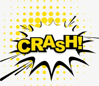 黄色撞击爆炸贴免抠