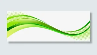 绿色弧形曲线免抠