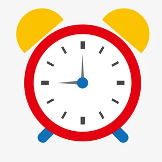 圆形定时闹钟卡通装饰素材免费免抠