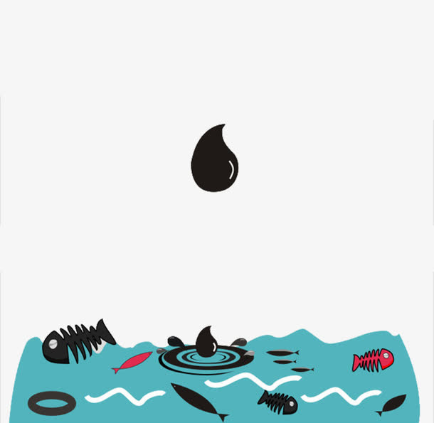 海洋污染创意海报设计素材免抠