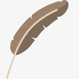 手绘羽毛笔免抠