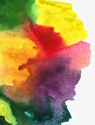 水彩泼墨背景边框PNG