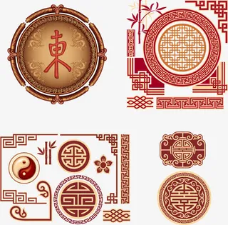 中式花纹素材免抠