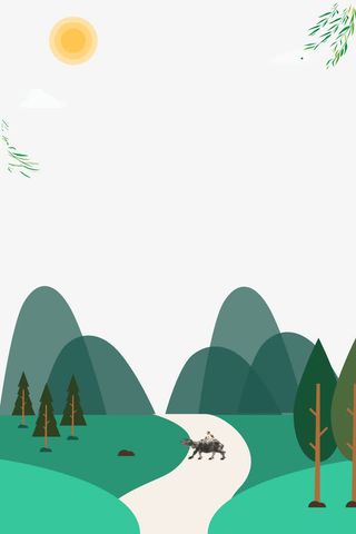 清新树叶海报边框纹理设计免抠