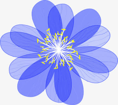 3d电脑制作蓝色鲜花免抠