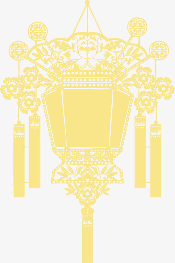 黄色灯笼元宵节免抠