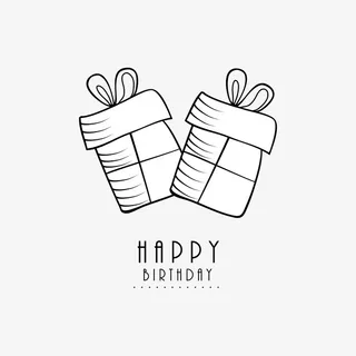 生日快乐简笔画素材免抠