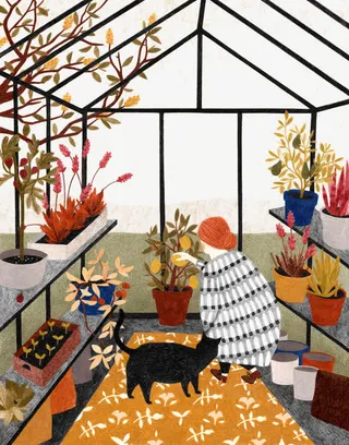 文艺青年插画免抠