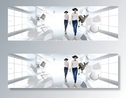 淘宝简约办公人物banner海报高清