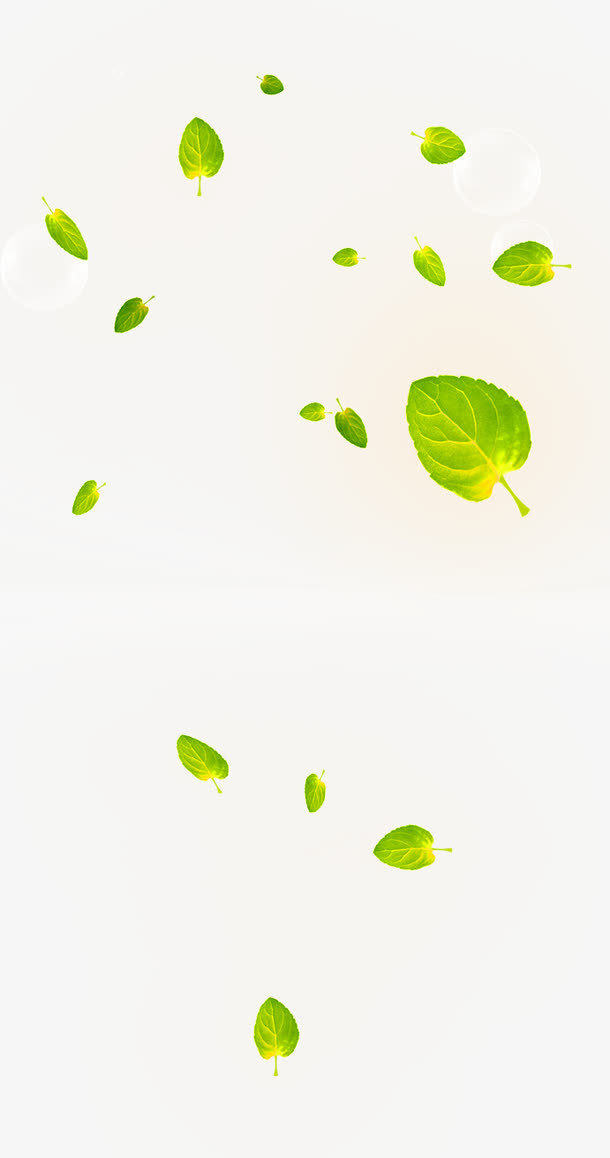 绿色清新树叶漂浮素材免抠